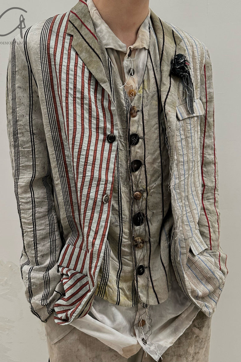 Archivio j.m. Ribot　48 ARCHIVIO J.M.Ribot color block stripe suit G01/FD