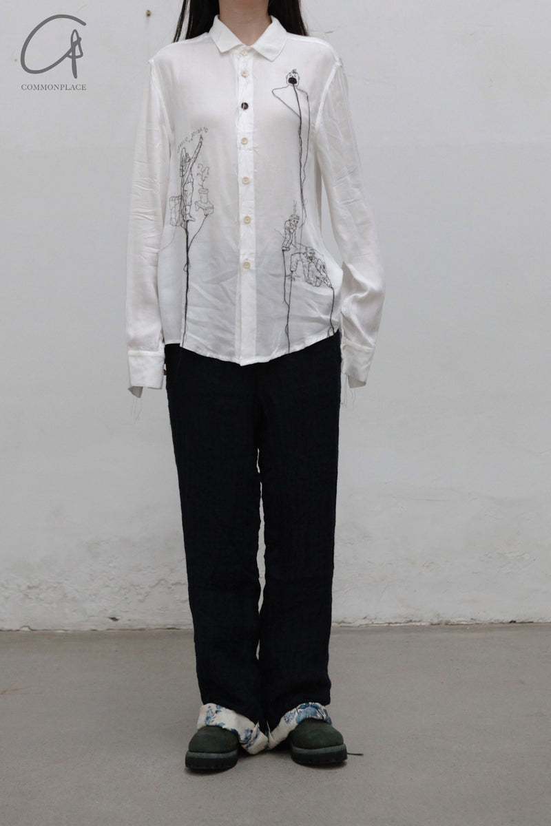 ARCHIVIO J.M.Ribot hand-embroidered shirt SH09/MI/RI