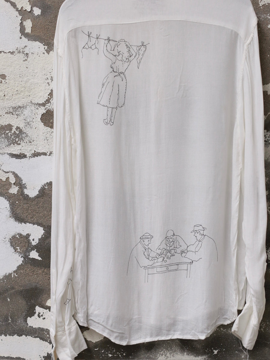 ARCHIVIO J.M.Ribot shirt Italy AJM-SH09/SKETCH-BAI white ARCHIVIO J.M.Ribot shirt Italy AJM-SH09/SKETCH-BAI white