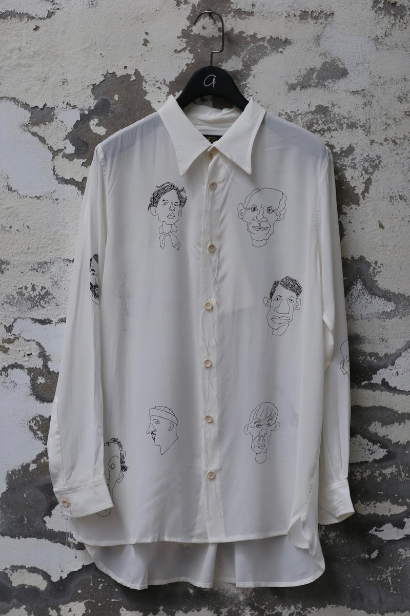 トップス archivio jm ribot vintage silk shirt Archivio J.M. Ribot Mens White Thread Shirt – IfSohoNewYork