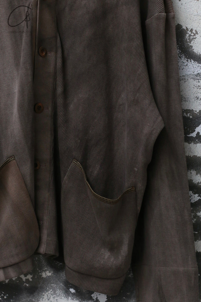 AVIVA JIFEI XUE 24 Autumn and Winter Sage Herringbone Wool Knit V-Neck