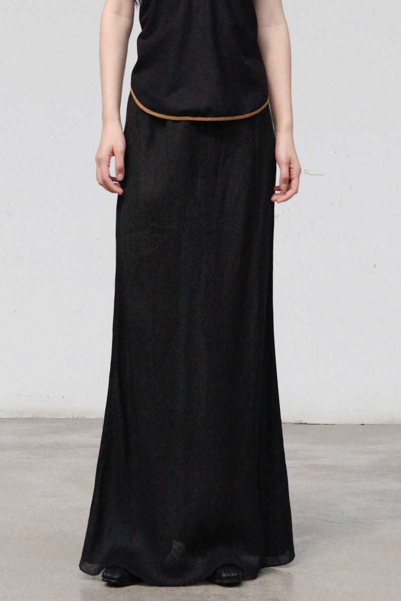 スカート baserange sheer linen skirt Baserange semi-sheer Linen Maxi Skirt | Black | FARFETCH