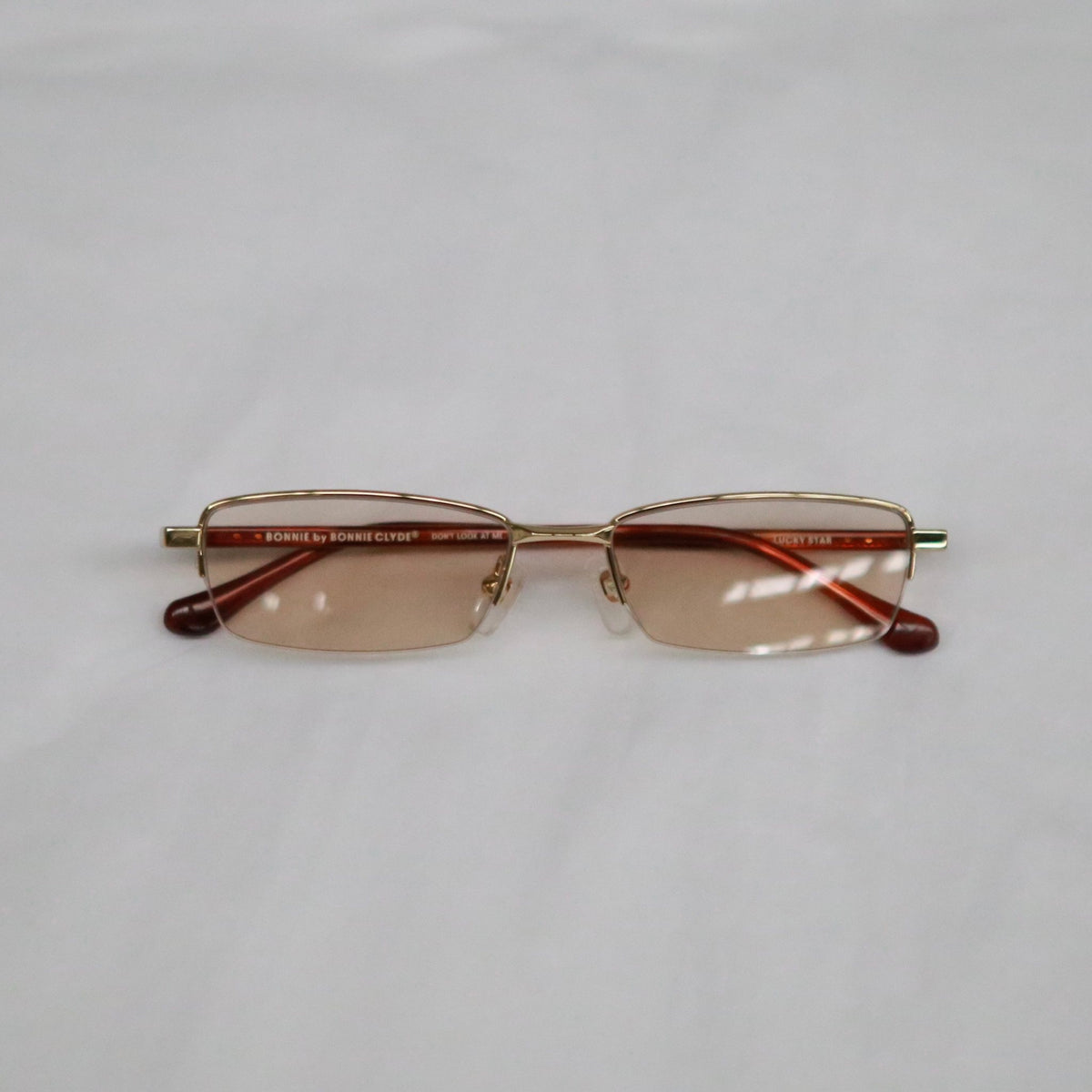 Bonnie Clyde Lucky Star Glasses Bonnie Clyde | Lucky Star Optical | Silver Red Rimless  main image 3