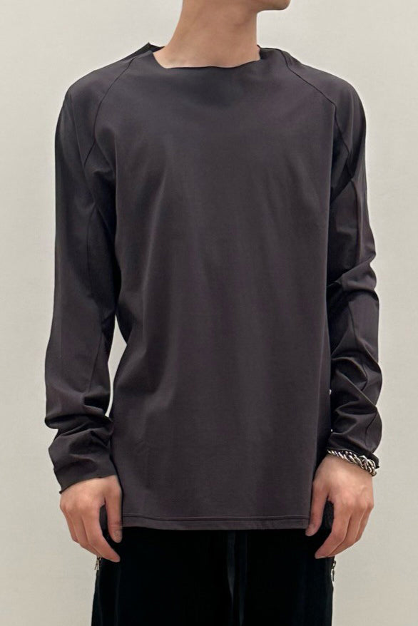 トップス DEVOA Long sleeve cutsew DEVOA long-sleeved T-shirt DVA-CSC-SR3-ZIHUI purple gray