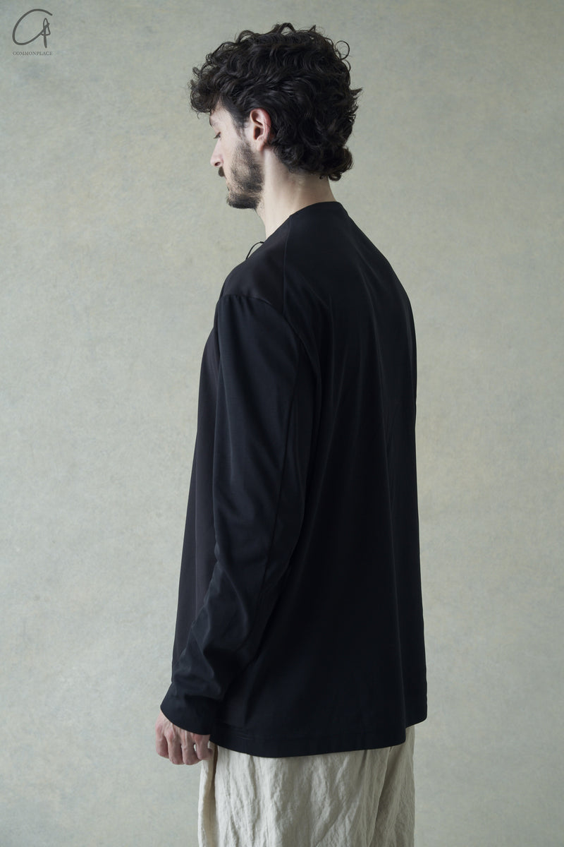 DEVOA long-sleeved knitted T-shirt CSC-TBC3 black