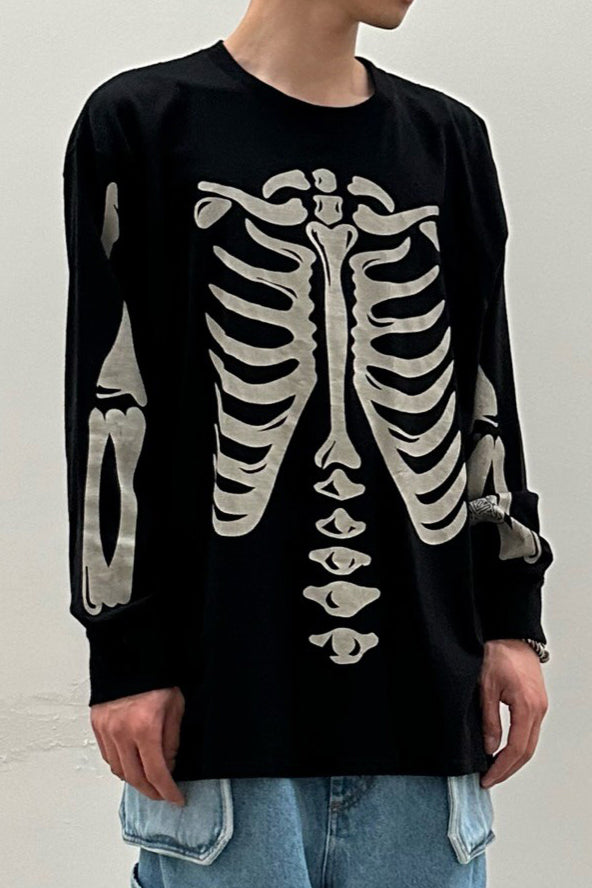 FACETASM skeleton print T-shirt ABH-TEE-U09 black