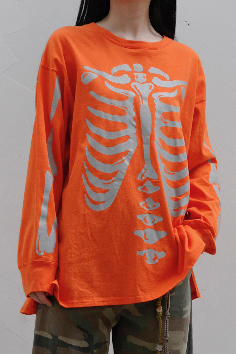 FACETASM skeleton print T-shirt ABH-TEE-U09 orange