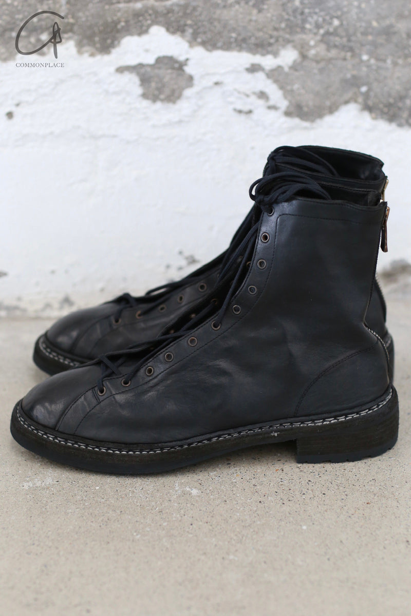 GUIDI 5212BZV Soft Horse Full Grain Lace-up Zipper Back Boots Italy GD