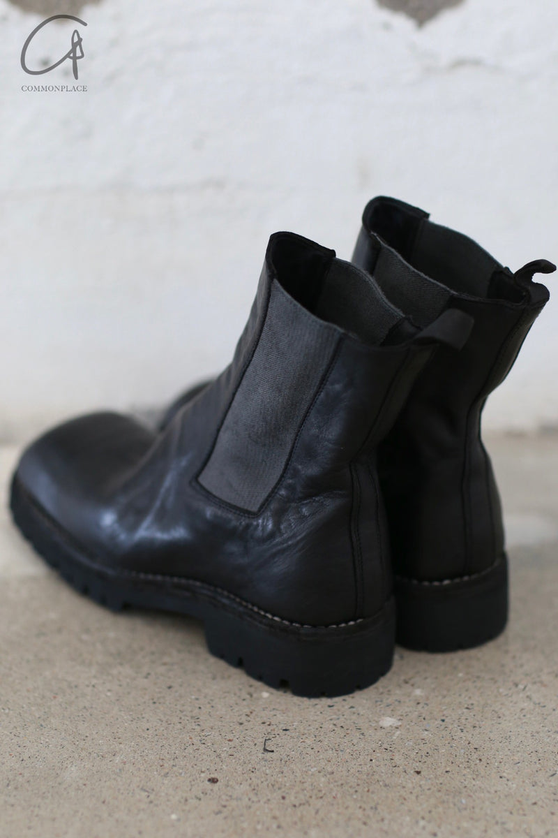GUIDI 79086EV soft horse leather Chelsea boots Italy GD-79086EV-BLKT