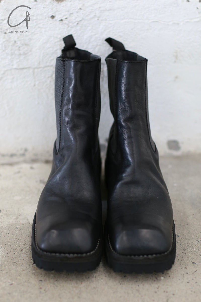 GUIDI 79086EV soft horse leather Chelsea boots Italy GD-79086EV-BLKT