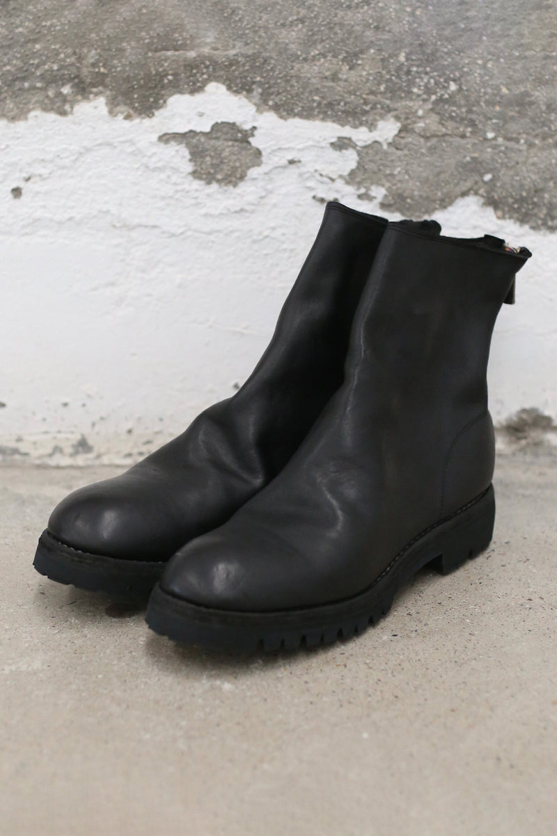 GUIDI 796v Horseskin Back Zipper Boots, Italian Craftsman GD-796V-BLKT