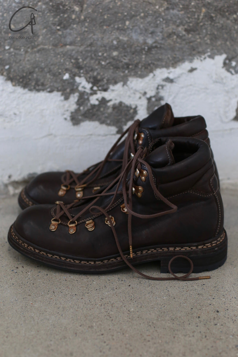 GUIDI Horse Full Grain Lined Hiking Boots Polished Leather 19 Italy Ar