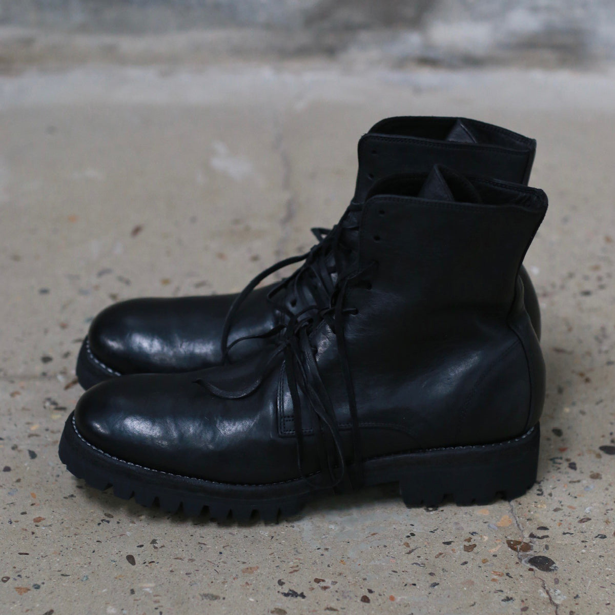 GUIDI Horse leather full grain lined lace-up boots 795V