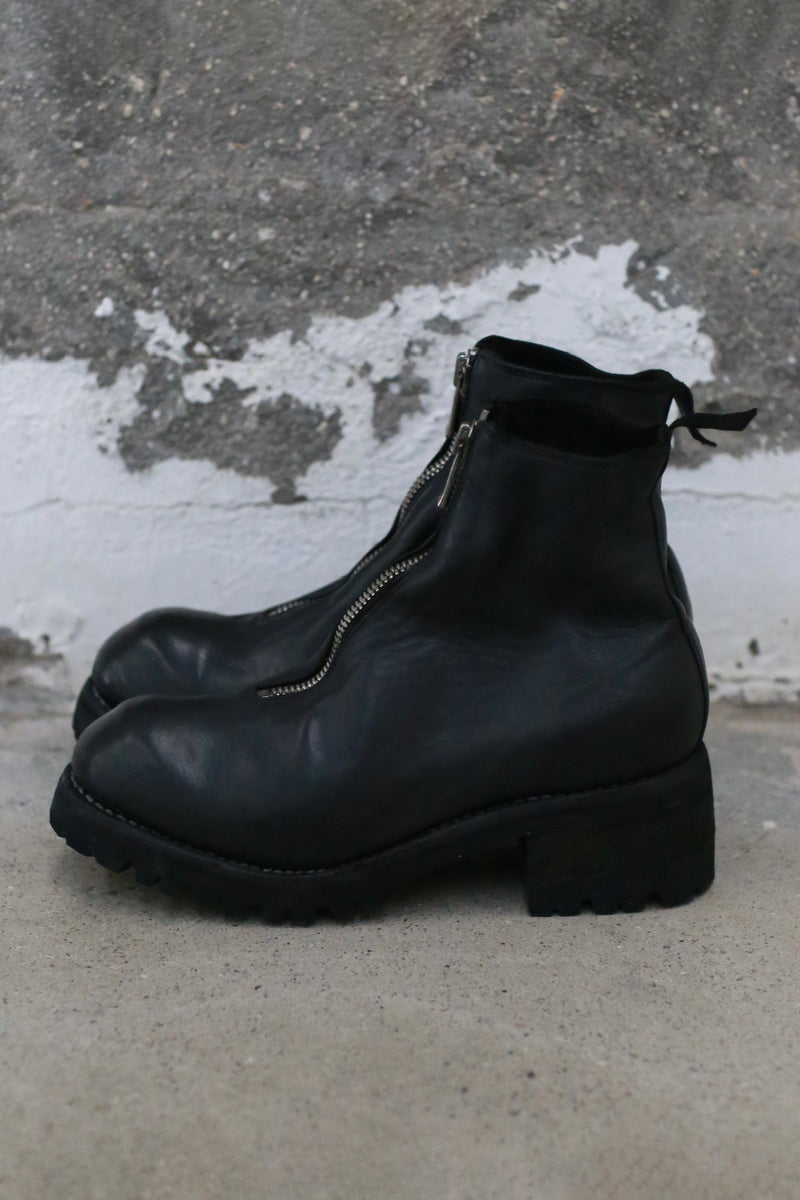 GUIDI Soft Full Grain Horse Leather Front Zipper Boots PL1V Italian Cr