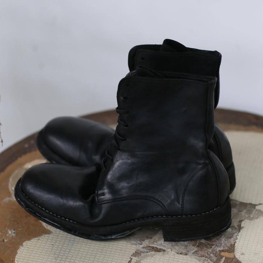 Guidi lace-up boots in leather 995 black