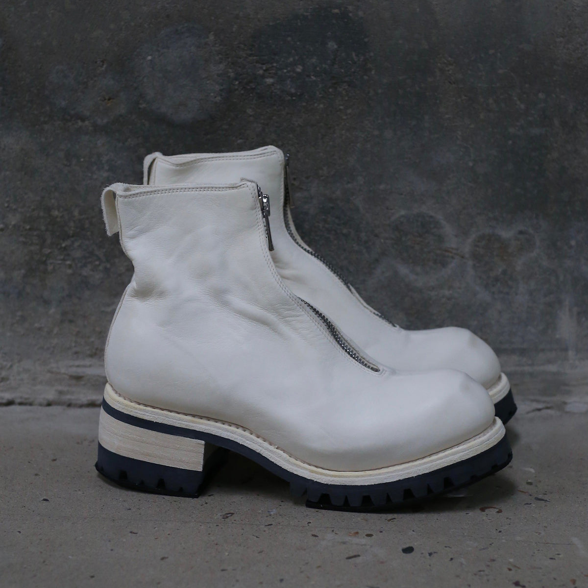 GUIDI Soft Full Grain Horse Leather Front Zipper Boots PL1V Italian Cr