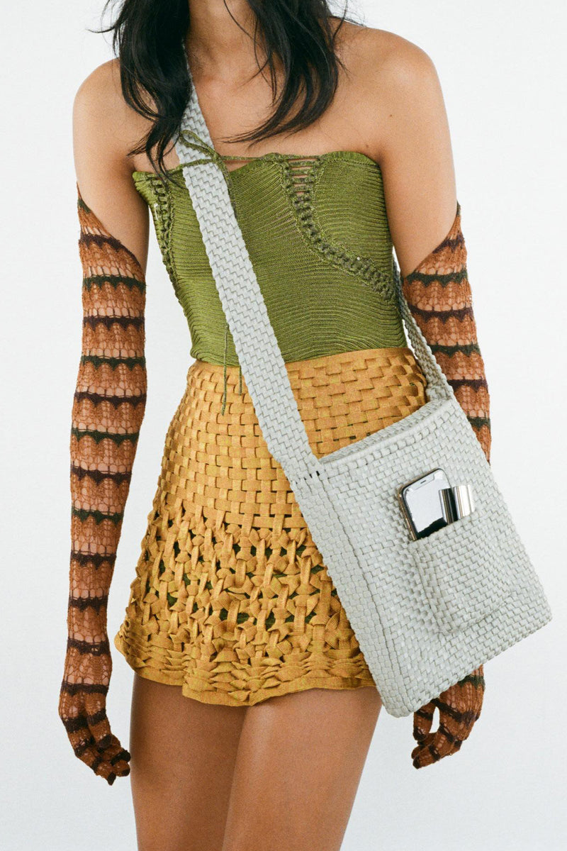 ISA BOULDER basket weave mini skirt (with inner layer) 23AW