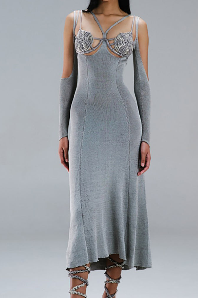 ISA BOULDER spiral braid dress RS24WDR19 slate silver