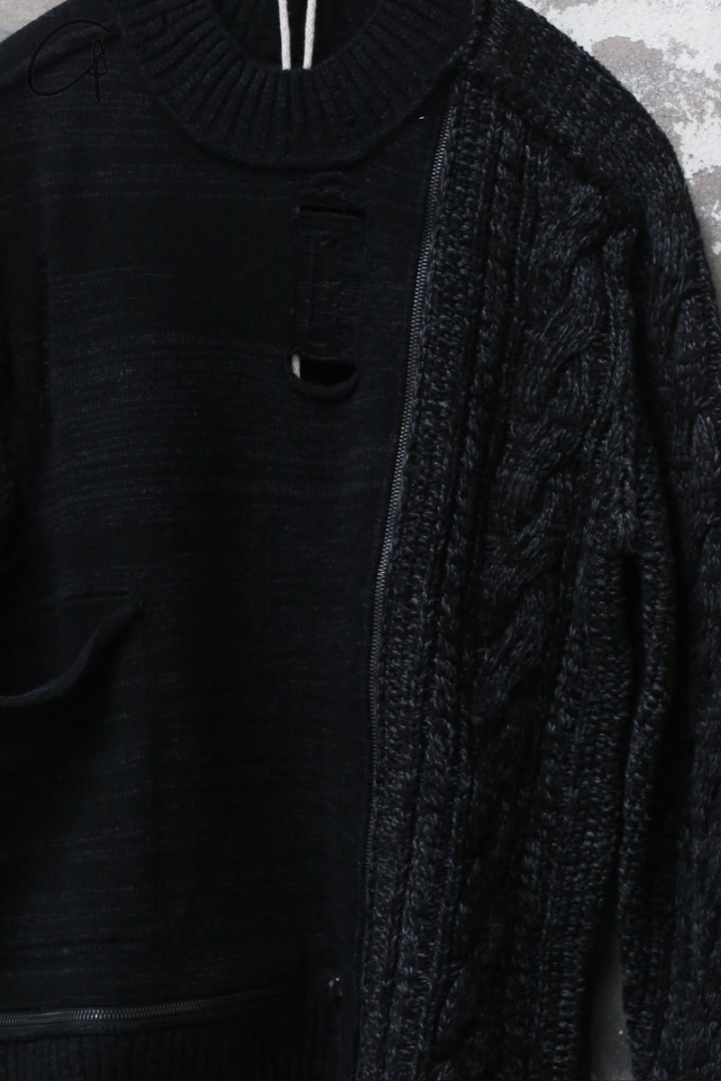 ISÓ Devoa x The Viridi-Anne collaboration zip-up knit sweater ISO-IDEP
