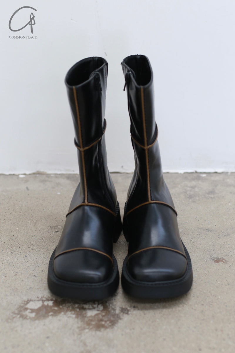 Miista side zipper square toe boots Spain MST-E8_2602-HEI