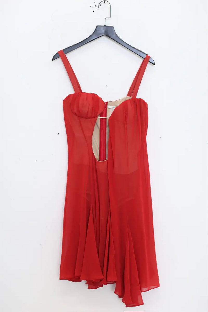ワンピース NENSI DOJAKA Women Dresses NDAW23DR168 RED Nensi Dojaka asymmetrical patchwork Gotti mini skirt