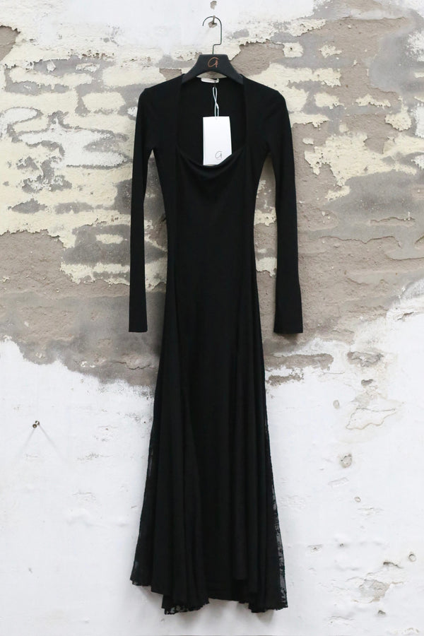 Pengtai 25 AutumnWinter Square Neck Long Sleeve DressLace PT-PW25C06-1-BLACK