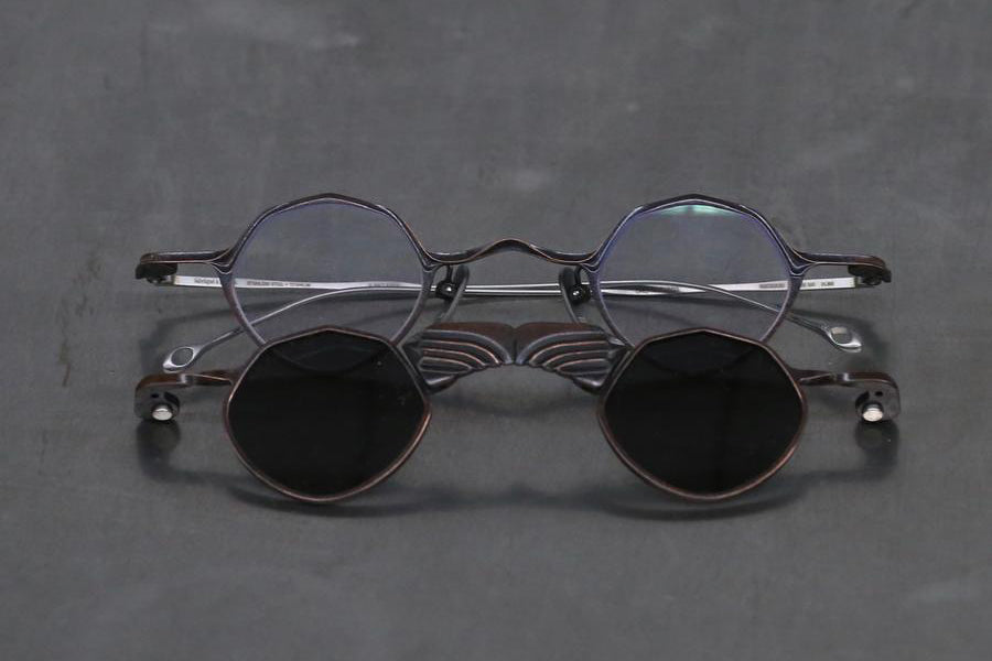 小物 RIGARDS X KAMONUJ RG0318JM Rigards*Kamonuj Brown Vintage + Dark Gray Lens Glasses RG0318JM