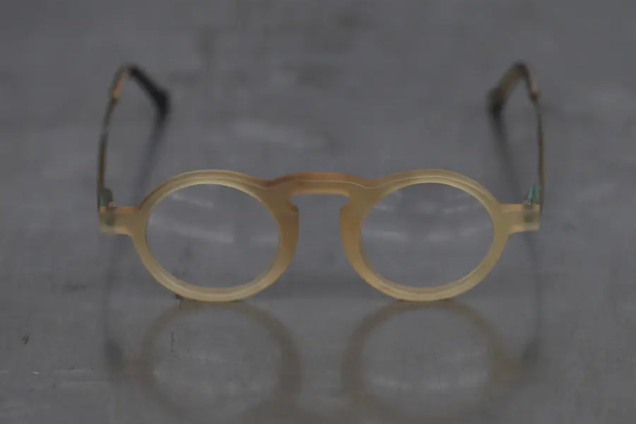 rigards × UMA WANG Amber RIGARDS × UMA WANG GENUINE HORN & TITANIUM FRAME SUNGLASSES / AMBE