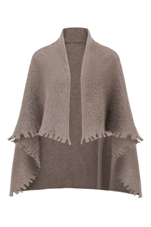 SWAYING 25 Autumn/Winter Tassel Ruffled Yak Wool Fleece Shawl SW-SW25AW4P02-HZ