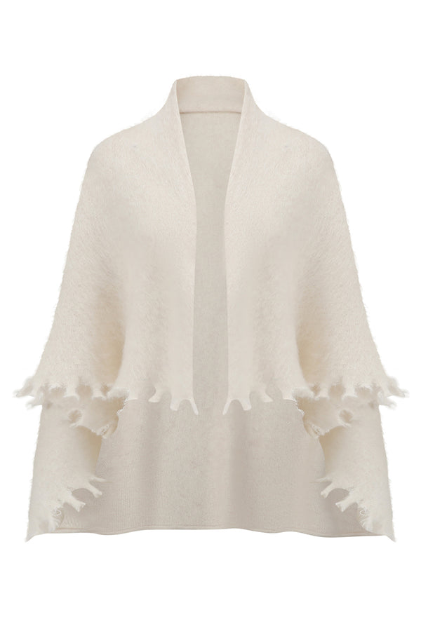 SWAYING 25 Autumn/Winter Tassel Ruffled Yak Wool Fleece Shawl SW-SW25AW4P02