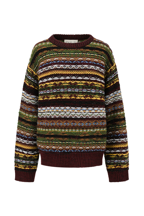 SWAYING Fall/Winter 2025 Chunky Dotted Knit Jacquard Sweater SW-SW25AW1T19C1S2-ZI Purple