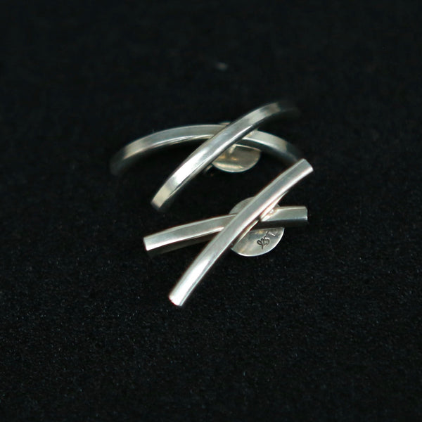 WERKSTATT MUNCHEN 925 Silver Hug Series Rings/Earrings German Highly Handcrafted WM-M4546-0 Earrings (M1727)