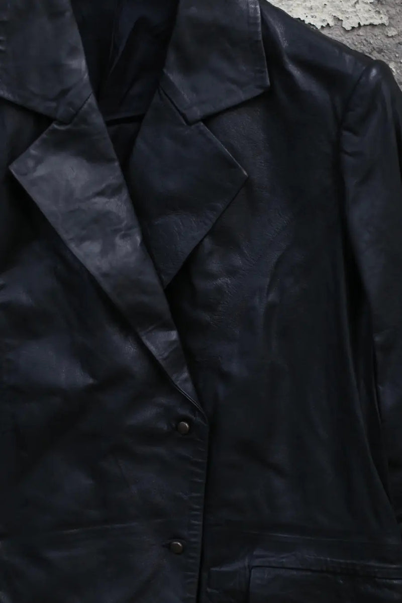 isaac sellam black long leather jacket IS-BIENVEILLANTE-CALF H24-HEI