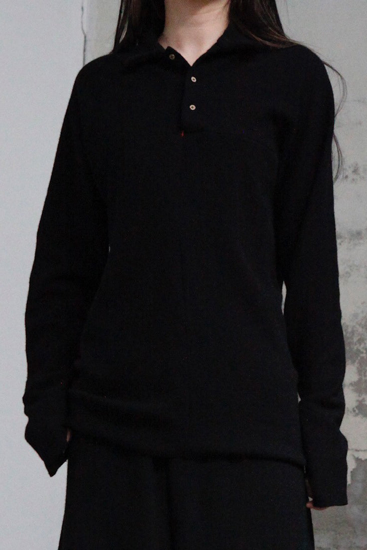 m.a+ POLO one-piece long-sleeved t-shirt T211DP JWM black (T211DP)