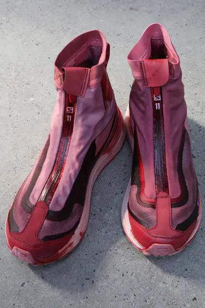11 By BORIS BIDJAN SABERI Dyed Gum Red High Bang Sneakers