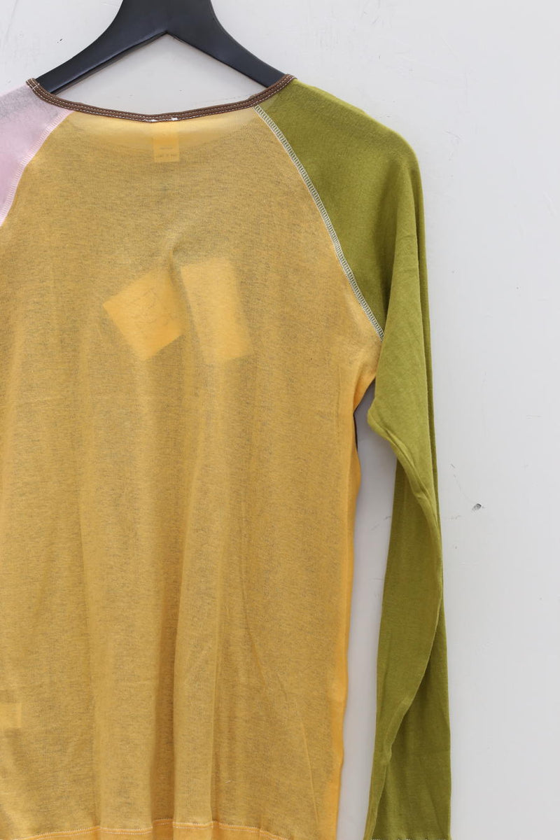 BASERANGE color matching long-sleeved shirt TOGL-CG-WI22 yellow (pink  sleeves)