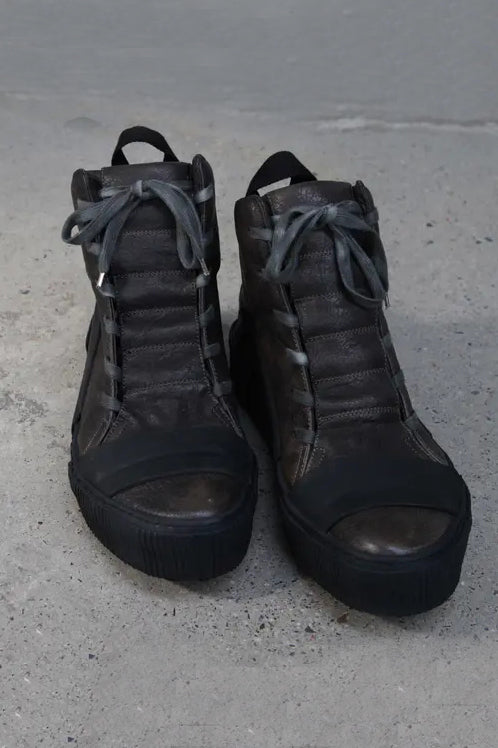 BORIS BIDJAN SABERI Horse Leather Lace-Up Highbond Skateboard Shoes Bl