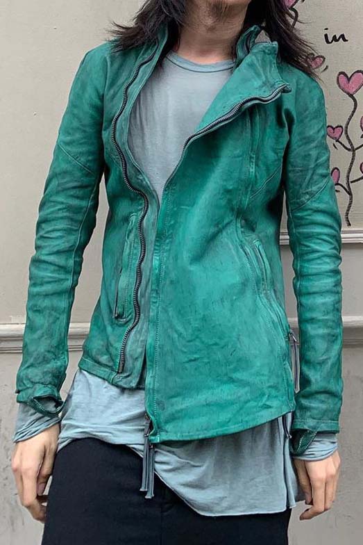BORIS BIDJAN SABERI Kangaroo leather deconstructed jacket J4 FMM20006