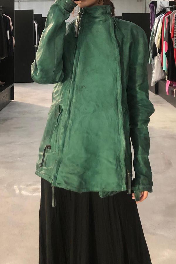 BORIS BIDJAN SABERI Kangaroo leather deconstructed jacket J4 FMM20006