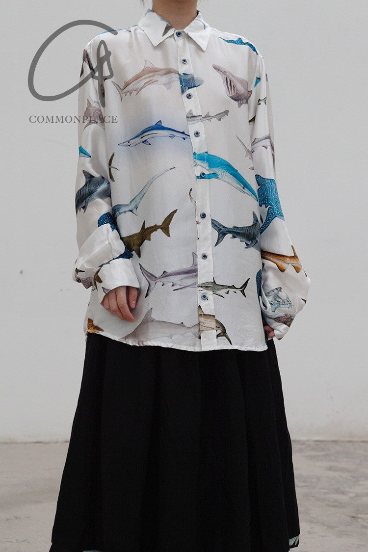 【ふるさと割】 GEOFFREY B. SMALL Classic Tailored Shirt CVS10 Shark Figure トップス