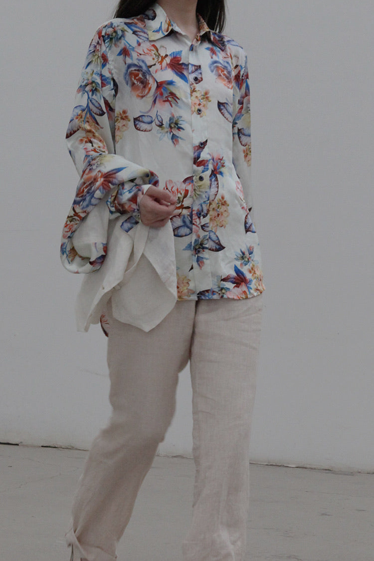 GEOFFREY B. SMALL silk shirt DOS15 orchid print 2 PGBS1