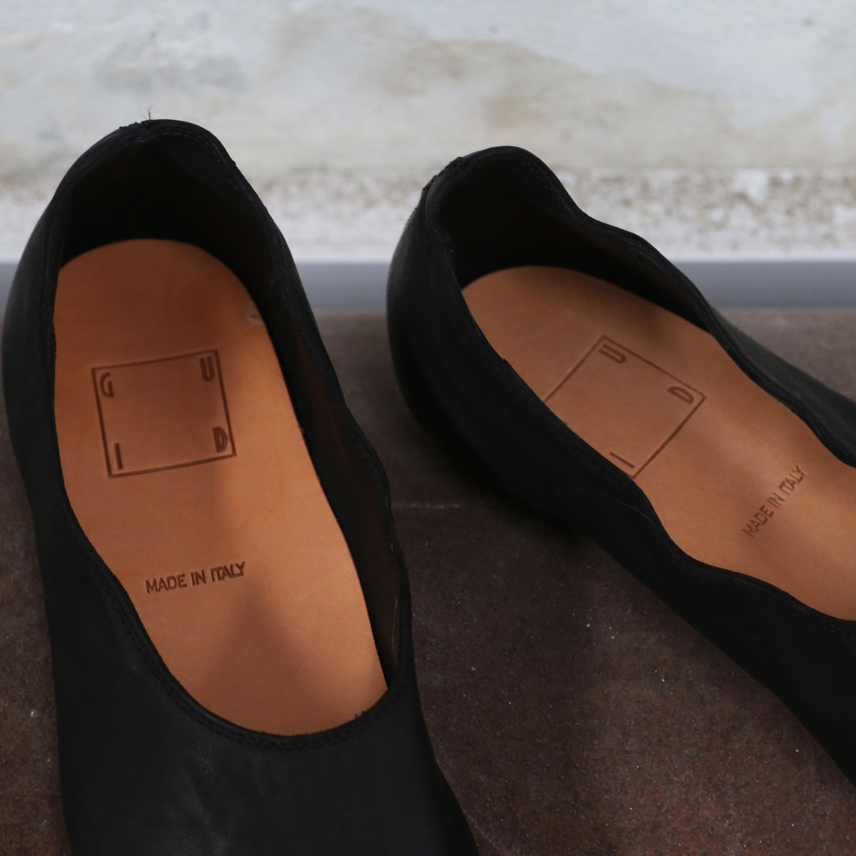 GUIDI Kangaroo Leather Ballet Shoes 626R BLKT