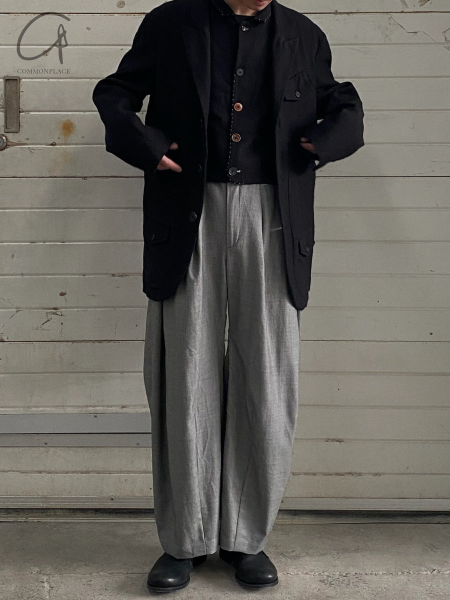 Geoffrey B. Small handmade double fold exaggerated pants CVP18 gray