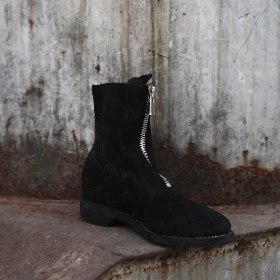 Guidi 210 Suede Front Zip boots black