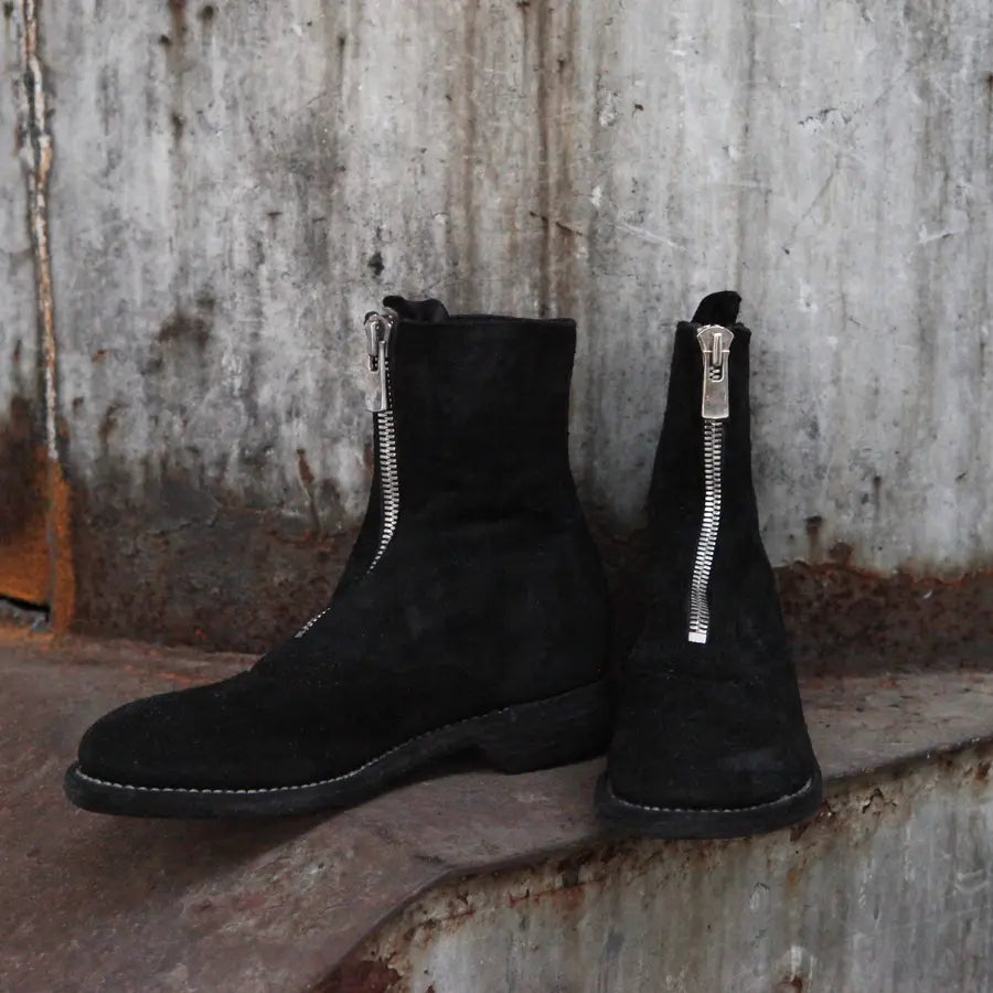 Guidi 210 Suede Front Zip boots black