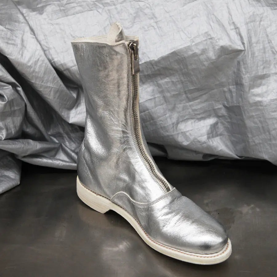 Guidi 310 FRONT ZIP combat boots silver
