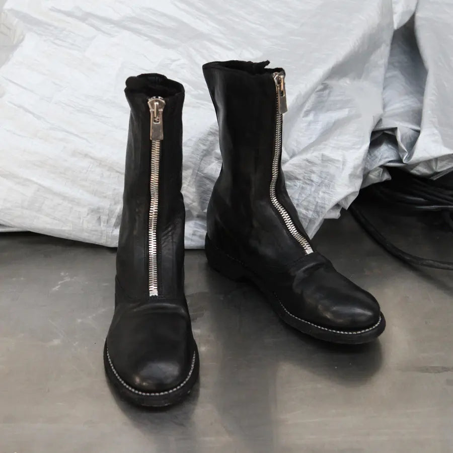 Black front zip on sale boots