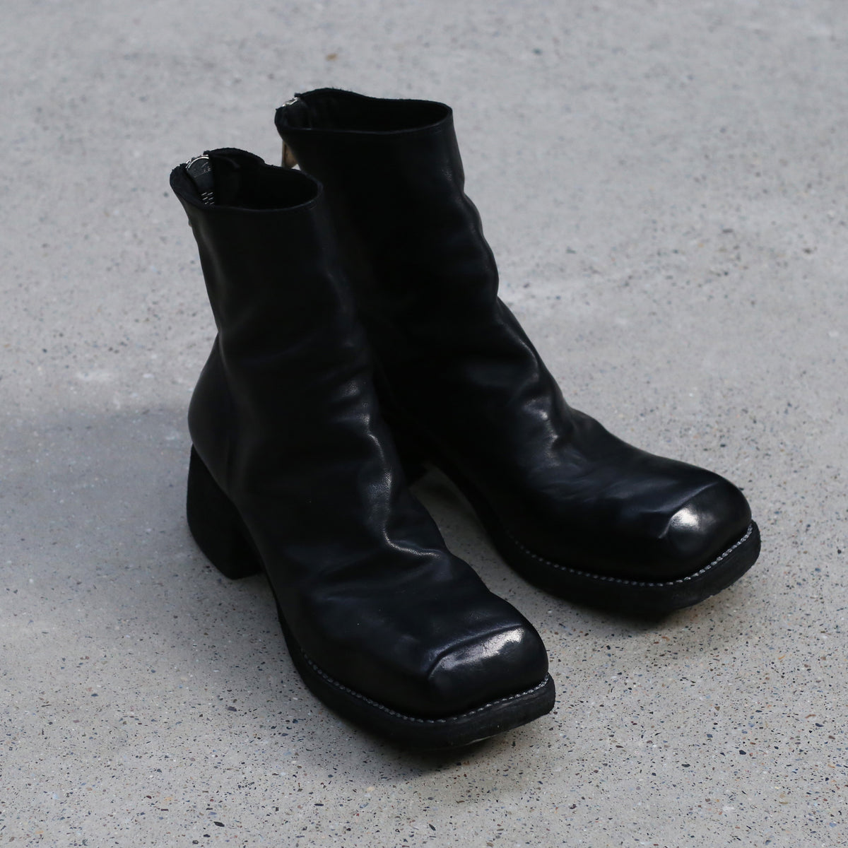 Guidi 9086 9086V soft horse leather back zipper square toe mid-calf bo