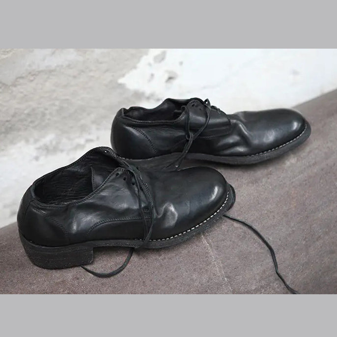 Guidi Soft Horse Leather Derby Shoes 792 Black