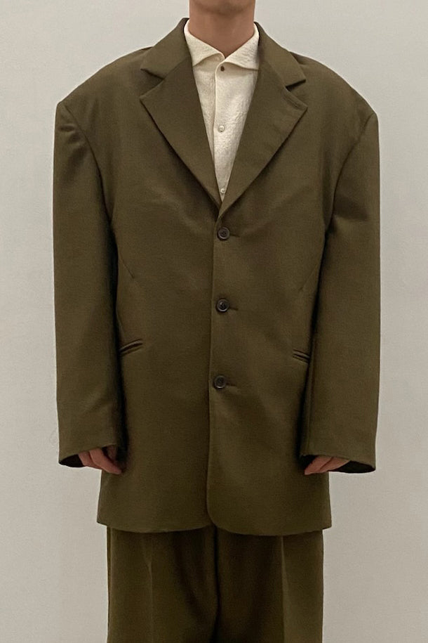 HED MAYNER Drop Shoulder Single-breasted Jacket J22_OLV/WO Olive PHM1